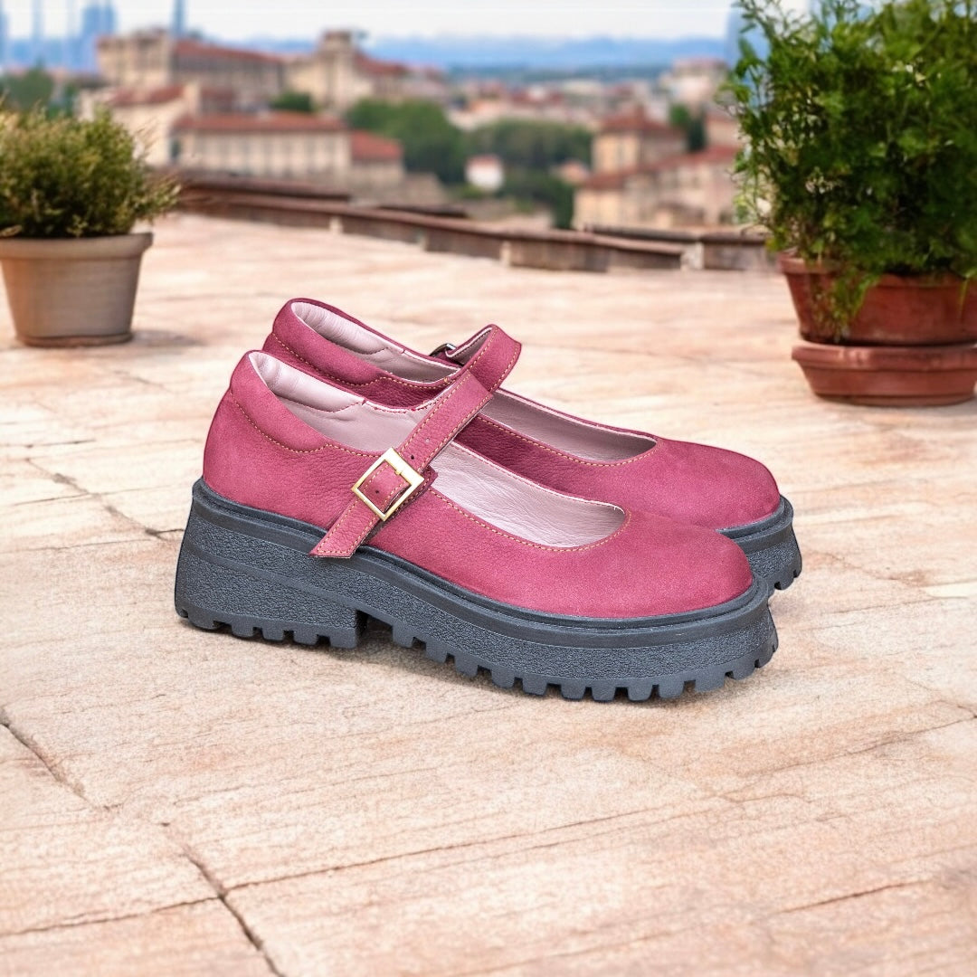Burgundy Mary Janes